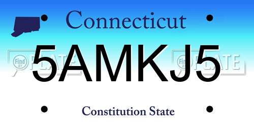 5AMKJ5 Connecticut License Plate