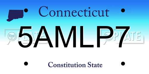 5AMLP7 Connecticut License Plate