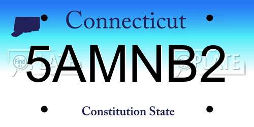 5AMNB2 Connecticut License Plate