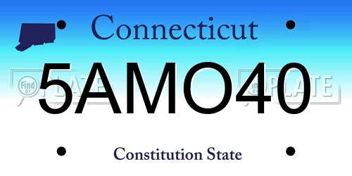 5AMO40 Connecticut License Plate