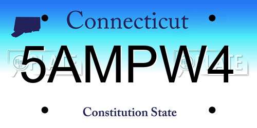5AMPW4 Connecticut License Plate