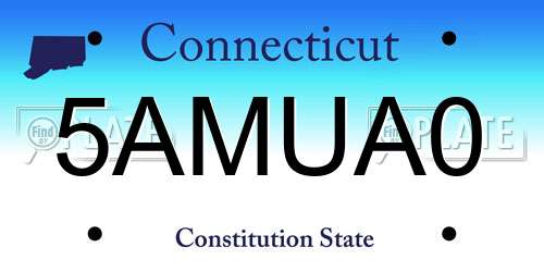 5AMUA0 Connecticut License Plate