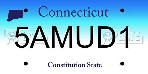 5AMUD1 Connecticut License Plate