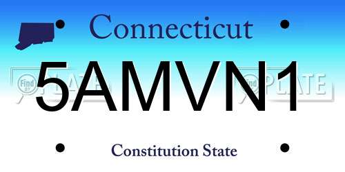 5AMVN1 Connecticut License Plate