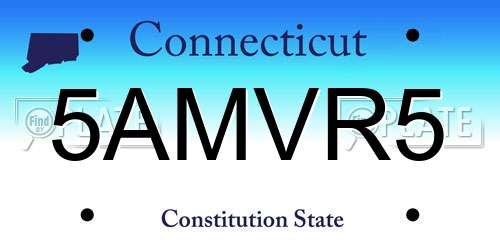 5AMVR5 Connecticut License Plate