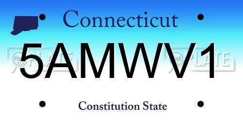 5AMWV1 Connecticut License Plate