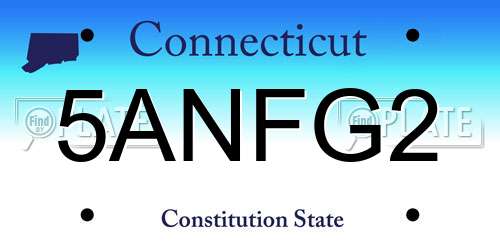 5ANFG2 Connecticut License Plate