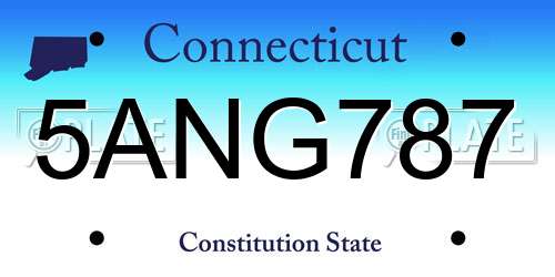 5ANG787 Connecticut License Plate