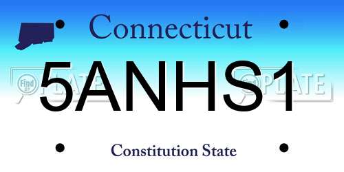 5ANHS1 Connecticut License Plate