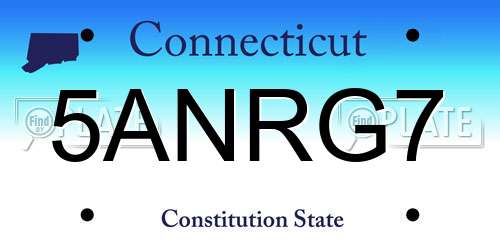5ANRG7 Connecticut License Plate