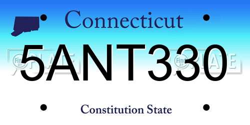 5ANT330 Connecticut License Plate
