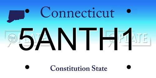 5ANTH1 Connecticut License Plate