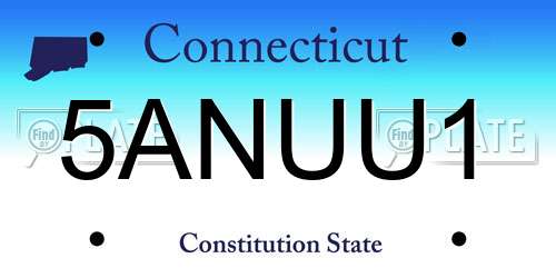 5ANUU1 Connecticut License Plate