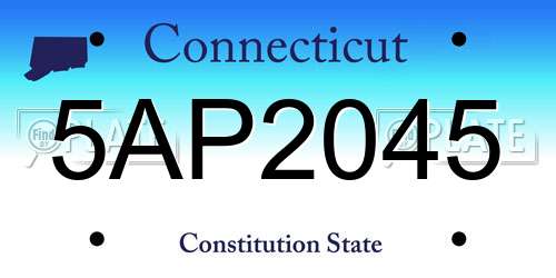 5AP2045 Connecticut License Plate