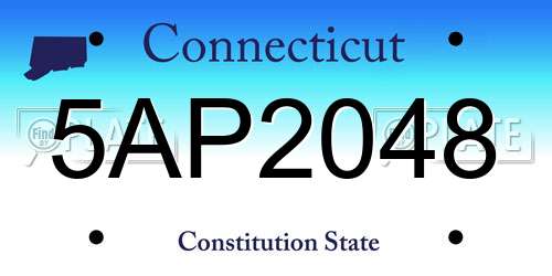 5AP2048 Connecticut License Plate