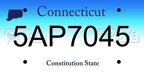 5AP7045 Connecticut License Plate