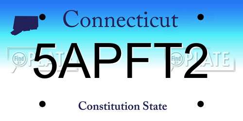 5APFT2 Connecticut License Plate