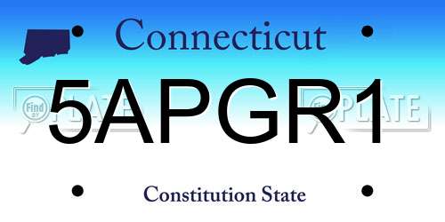 5APGR1 Connecticut License Plate