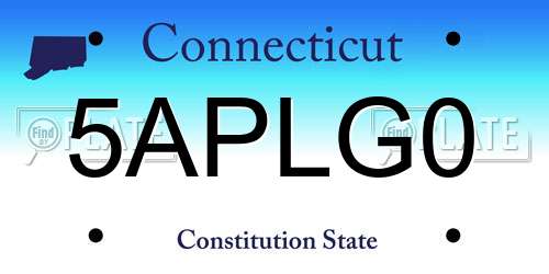 5APLG0 Connecticut License Plate