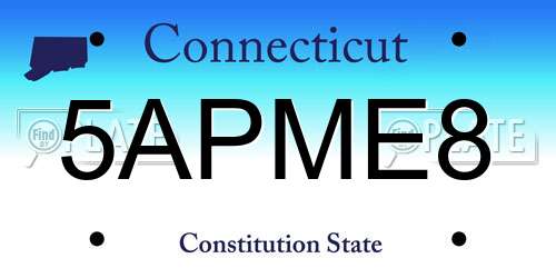 5APME8 Connecticut License Plate