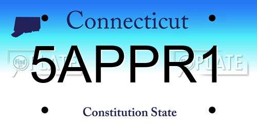5APPR1 Connecticut License Plate