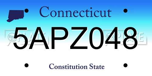 5APZ048 Connecticut License Plate