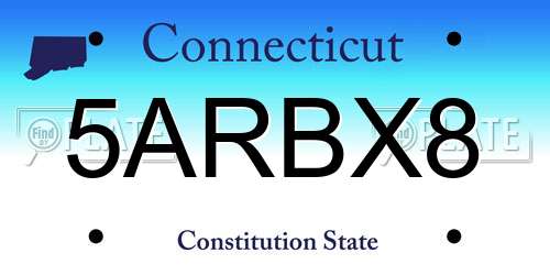 5ARBX8 Connecticut License Plate