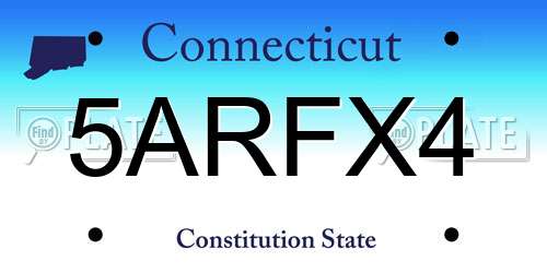 5ARFX4 Connecticut License Plate