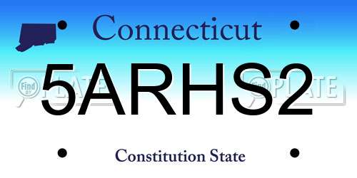 5ARHS2 Connecticut License Plate