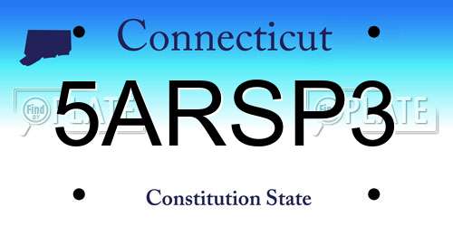 5ARSP3 Connecticut License Plate