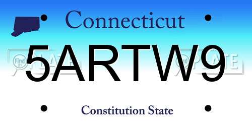 5ARTW9 Connecticut License Plate