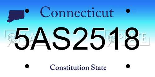5AS2518 Connecticut License Plate