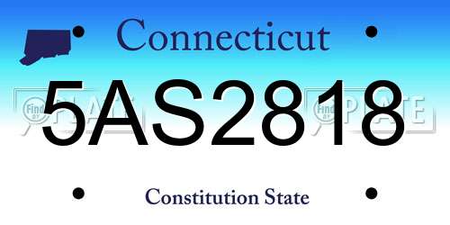 5AS2818 Connecticut License Plate