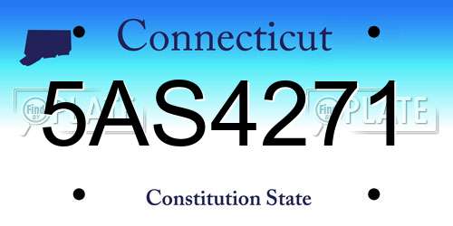 5AS4271 Connecticut License Plate