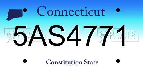 5AS4771 Connecticut License Plate