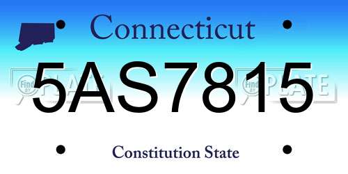 5AS7815 Connecticut License Plate