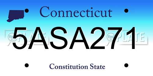 5ASA271 Connecticut License Plate