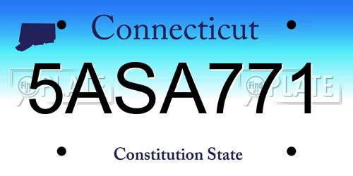 5ASA771 Connecticut License Plate