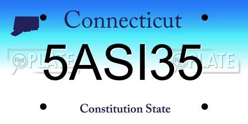5ASI35 Connecticut License Plate