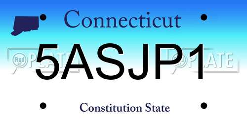 5ASJP1 Connecticut License Plate
