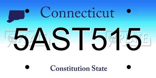 5AST515 Connecticut License Plate