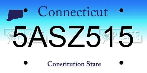 5ASZ515 Connecticut License Plate