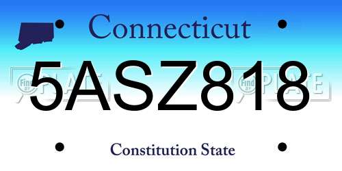 5ASZ818 Connecticut License Plate