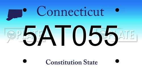 5AT055 Connecticut License Plate