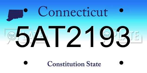 5AT2193 Connecticut License Plate
