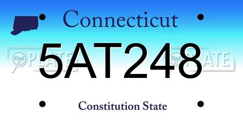 5AT248 Connecticut License Plate