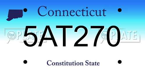 5AT270 Connecticut License Plate