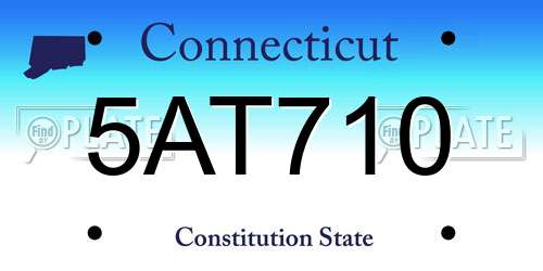 5AT710 Connecticut License Plate