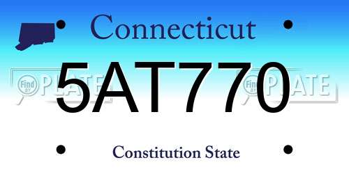 5AT770 Connecticut License Plate