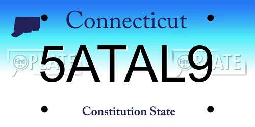 5ATAL9 Connecticut License Plate